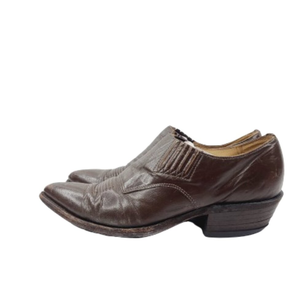 Nocona Boots Men's‎ Dark Brown Leather Pointed Toe Ankle Western Booties Size 8B